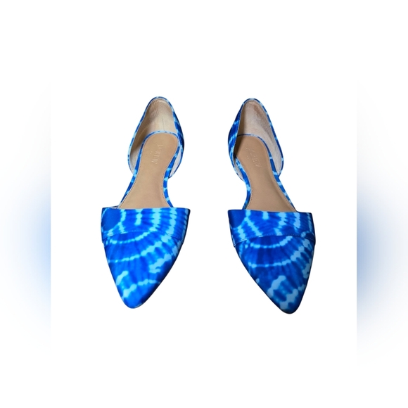J Crew Tie Dye D'orsay Flats Blue Shoes Women Size 8 - Picture 2 of 8